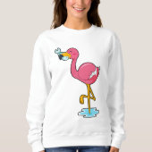 Flamingo mit Fisch Sweatshirt (Vorderseite)