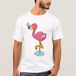 Flamingo mit Fisch T-Shirt