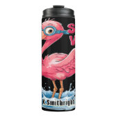 Flamingo mit Goggles Bleibe Thermosbecher (Vorderseite)