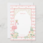 Flamingo mit Goldkrone danke Ihnen Karte (Vorderseite)