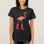 Flamingo mit Gummistiefeln T-Shirt (Vorderseite)