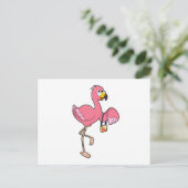 Flamingo mit Handtasche Postkarte (Stehend Vorderseite)