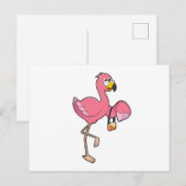 Flamingo mit Handtasche Postkarte (Vorne/Hinten)