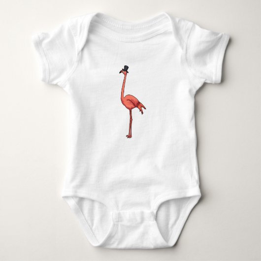 Flamingo mit Hat Baby Strampler (Vorderseite)