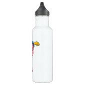 Flamingo mit Hat & Feather Edelstahlflasche (Rechts)