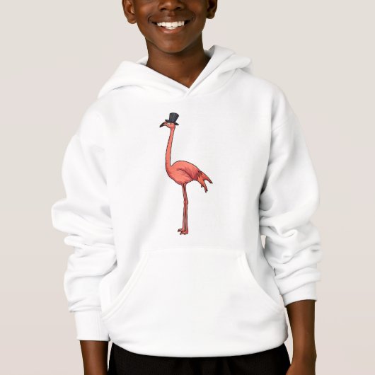 Flamingo mit Hat Hoodie (Vorderseite)