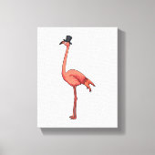 Flamingo mit Hat Leinwanddruck (Vorderseite)