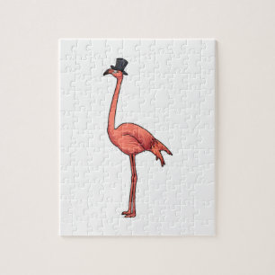 Flamingo mit Hat Puzzle