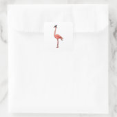Flamingo mit Hat Quadratischer Aufkleber (Tasche)