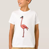 Flamingo mit Hat T-Shirt (Vorderseite)