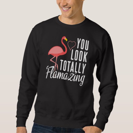 Flamingo mit Herz Sweatshirt (Vorderseite)