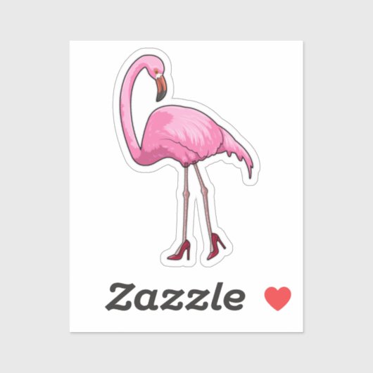 Flamingo mit hohen Absätzen Aufkleber (Blatt)