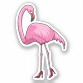 Flamingo mit hohen Absätzen Aufkleber (Vorderseite)