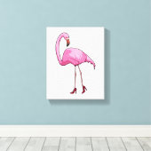Flamingo mit hohen Absätzen Leinwanddruck (Insitu (Holzboden))