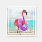 Flamingo mit Innentube Serviette (Vorderseite)