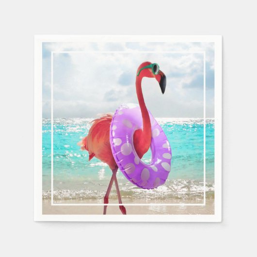 Flamingo mit Innentube Serviette (Vorderseite)