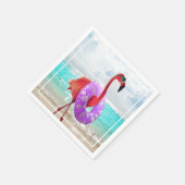 Flamingo mit Innentube Serviette (Ecke)