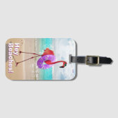 Flamingo mit innerer Tube Gepäckanhänger (Vorderseite (Horizontal))