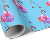 Flamingo mit innerer Tube Geschenkpapier (Rolleneckpunkt)