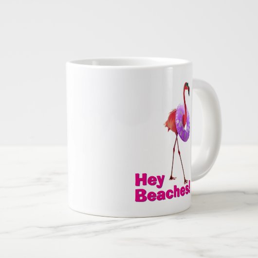Flamingo mit innerer Tube Jumbo-Tasse (Vorderseite Rechts)