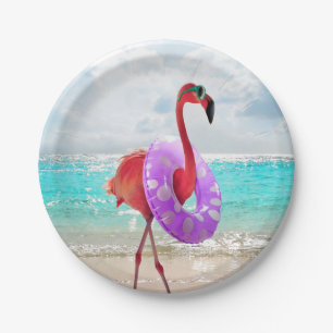 Flamingo mit innerer Tube Pappteller