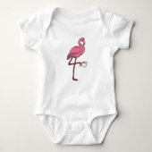 Flamingo mit Kaffee-Cup Baby Strampler (Vorderseite)