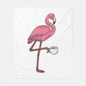 Flamingo mit Kaffee-Cup Fleecedecke (Vorderseite)