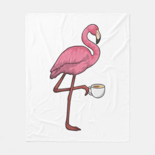Flamingo mit Kaffee-Cup Fleecedecke