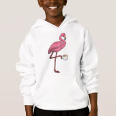 Flamingo mit Kaffee-Cup Hoodie (Vorderseite)
