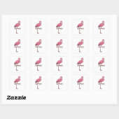 Flamingo mit Kaffee-Cup Quadratischer Aufkleber (Blatt)