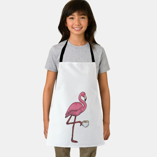 Flamingo mit Kaffee-Cup Schürze (Insitu)