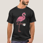 Flamingo mit Kaffee-Cup T-Shirt (Vorderseite)