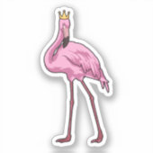Flamingo mit Krone Aufkleber (Vorderseite)