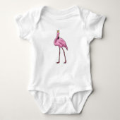 Flamingo mit Krone Baby Strampler (Vorderseite)