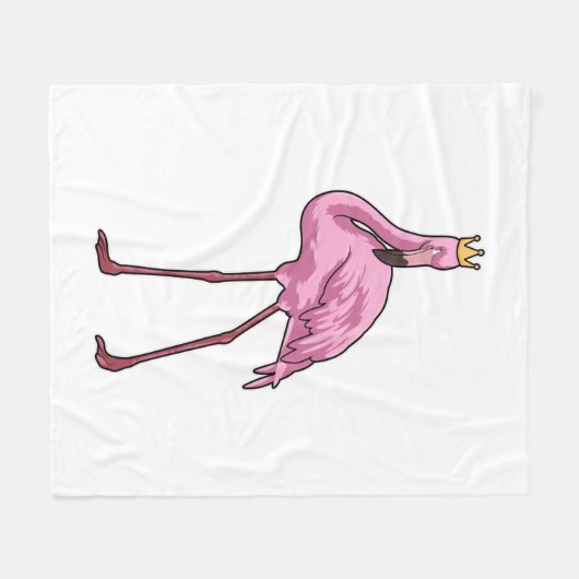 Flamingo mit Krone Fleecedecke (Vorderseite (Horizontal))