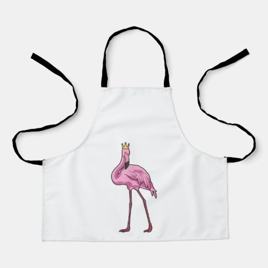 Flamingo mit Krone Schürze (Vorderseite)
