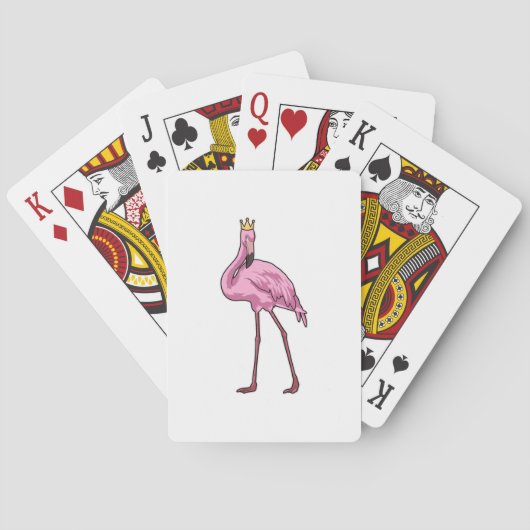 Flamingo mit Krone Spielkarten (Rückseite)