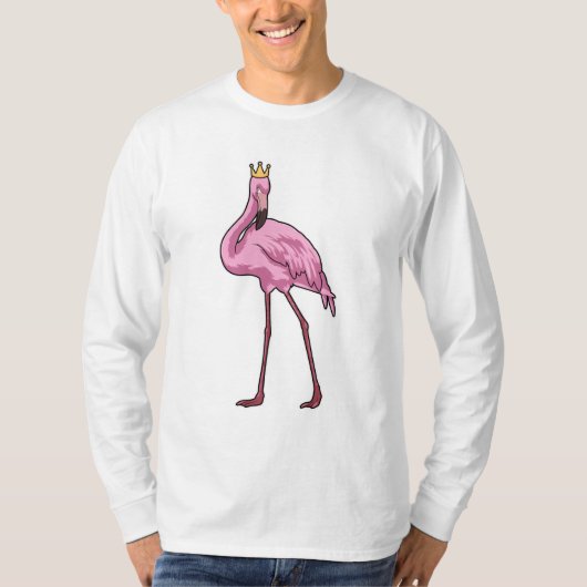 Flamingo mit Krone T-Shirt (Vorderseite)