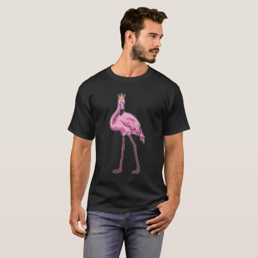 Flamingo mit Krone T-Shirt (Vorne ganz)
