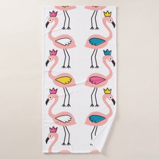 Flamingo mit Kronen nahtlos Muster. Badehandtuch (Badehandtuch)