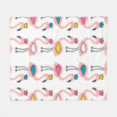 Flamingo mit Kronen nahtlos Muster. Fleecedecke (Vorderseite (Horizontal))