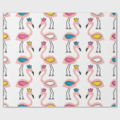 Flamingo mit Kronen nahtlos Muster. Geschenkpapier (Flach)