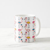 Flamingo mit Kronen nahtlos Muster. Kaffeetasse (VorderseiteRechts)