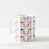 Flamingo mit Kronen nahtlos Muster. Kaffeetasse (Vorderseite Links)
