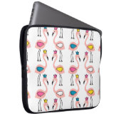 Flamingo mit Kronen nahtlos Muster. Laptopschutzhülle (Vorne Rechts)