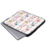 Flamingo mit Kronen nahtlos Muster. Laptopschutzhülle (Vorne Knopf)