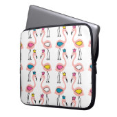 Flamingo mit Kronen nahtlos Muster. Laptopschutzhülle (Vorderseite Links)
