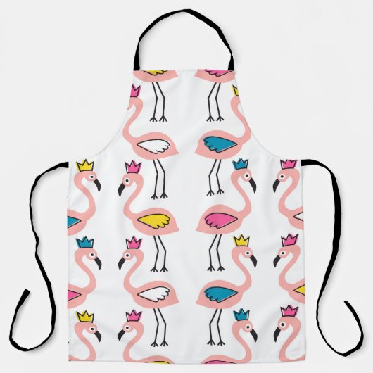 Flamingo mit Kronen nahtlos Muster. Schürze (Vorderseite)