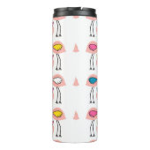 Flamingo mit Kronen nahtlos Muster. Thermosbecher (Rückseite)