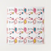 Flamingo mit Kronen nahtlos Muster. Wandteppich (Vorderseite (Horizontal))
